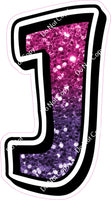 GR 18" Individuals - Hot Pink / Purple Ombre Sparkle