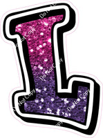 GR 18" Individuals - Hot Pink / Purple Ombre Sparkle