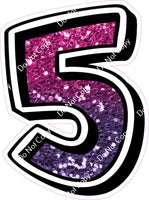 GR 18" Individuals - Hot Pink / Purple Ombre Sparkle