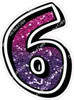 GR 18" Individuals - Hot Pink / Purple Ombre Sparkle