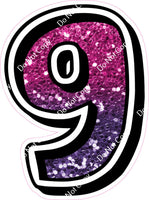 GR 30" Individuals - Hot Pink / Purple Ombre Sparkle