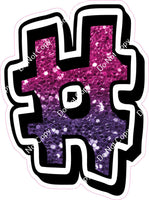 GR 18" Individuals - Hot Pink / Purple Ombre Sparkle