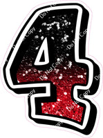 GR 12" Individuals - Black / Red Ombre Sparkle
