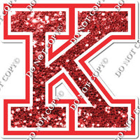 18" Greek Individual Red Sparkle - Alphabet Pieces