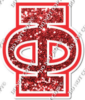 23.5" Greek Individual Red Sparkle - Alphabet Pieces