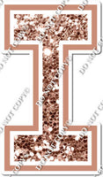 18" Greek Individual Rose Gold Sparkle - Alphabet Pieces