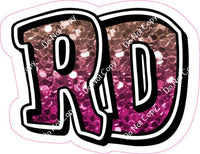 GR 18" Individuals - Rose Gold / Hot Pink Ombre Sparkle