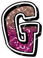 GR 18" Individuals - Rose Gold / Hot Pink Ombre Sparkle