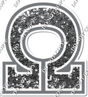 23.5" Greek Individual Silver Sparkle - Alphabet Pieces