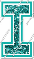 18" Greek Individual Teal Sparkle - Alphabet Pieces