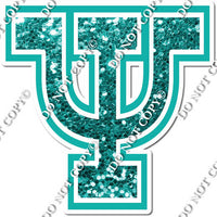 18" Greek Individual Teal Sparkle - Alphabet Pieces