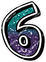 GR 30" Individuals - Teal / Purple Ombre Sparkle