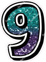 GR 30" Individuals - Teal / Purple Ombre Sparkle