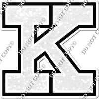 18" Greek Individual White Sparkle - Alphabet Pieces