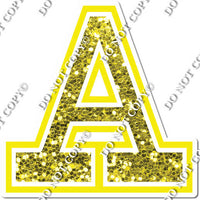 18" Greek Individual Yellow Sparkle - Alphabet Pieces