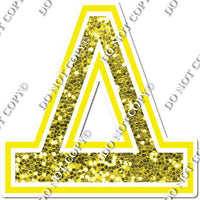 18" Greek Individual Yellow Sparkle - Alphabet Pieces