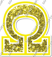 18" Greek Individual Yellow Sparkle - Alphabet Pieces