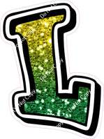 GR 18" Individuals - Yellow / Green Ombre Sparkle