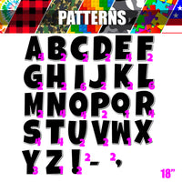 Pattern - 18" LG 77 pc - Alphabet Set