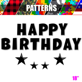 Pattern - 18" LG 17 pc - Happy Birthday Sets