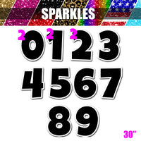 Sparkle - 30" LG 13 pc 0-9 Number Sets