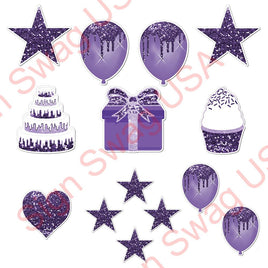 14 pc - Flair Set - Purple Sparkle H