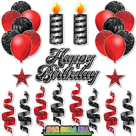 15 pc Red & Black HBD Flair Package