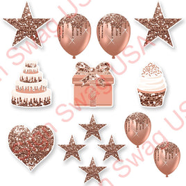 14 pc - Flair Set - Rose Gold Sparkle