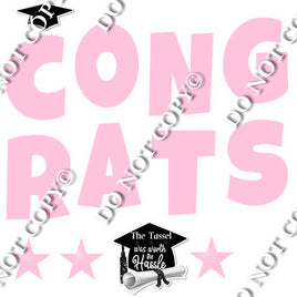 13 pc Individual Letter Congrats - Flat Baby Pink