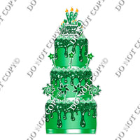 18 pc Sparkle Green Split Cake Set Flair-hbd0733