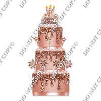 18 pc Sparkle Rose Gold Split Cake Set Flair-hbd0734