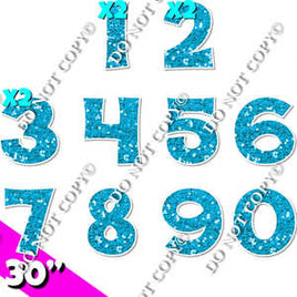 30" - 13 pc XL KG Caribbean Sparkle - 0-9 Number Set