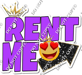 Rent Me - Flat Purple - Yard Card Queen