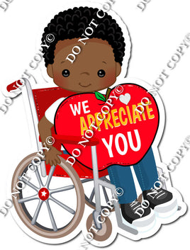 Dark Skin Tone Boy in Wheelchair