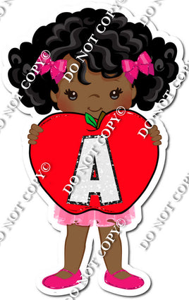 Dark Skin Tone Girl w/ Letter A