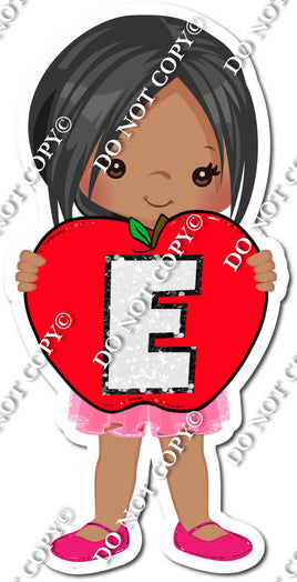 Dark Skin Tone Girl w/ Letter E