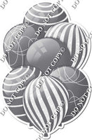 All Grey Balloons - White Sparkle Accents