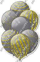 All Grey Balloons - Yellow Sparkle Accents