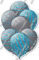 All Grey Balloons - Caribbean Sparkle Accents