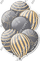 All Grey Balloons - Champagne Sparkle Accents