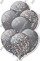 All Grey Balloons - White Leopard Sparkle Accents