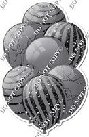 All Grey Balloons - Black Sparkle Accents