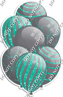 All Grey Balloons - Mint Sparkle Accents