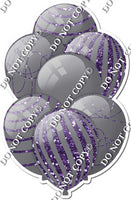 All Grey Balloons - Purple Sparkle Accents