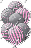 All Grey Balloons - Baby Pink Sparkle Accents