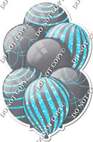All Grey Balloons - Baby Blue Sparkle Accents