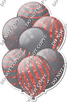 All Grey Balloons - Coral Sparkle Accents
