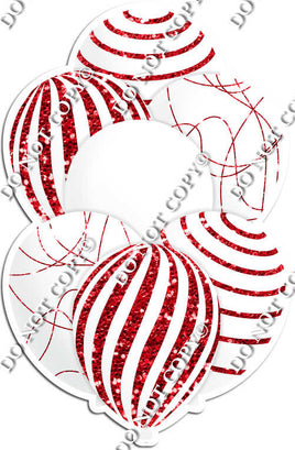 All White Balloons - Sparkle Accents