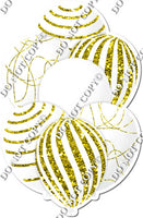 All White Balloons - Yellow Sparkle Accents