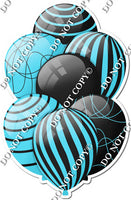 Black & Baby Blue Balloons - Flat Black Accents